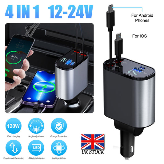 Retractable 4in1 Car Charger